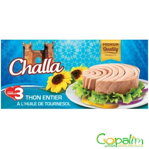 MORCEAUX DE THON A L'HUILE VÉGÉTALE CHALLA 125GR