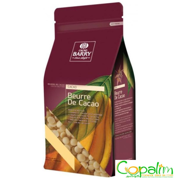 BEURRE DE CACAO 100% BARRY 1KG