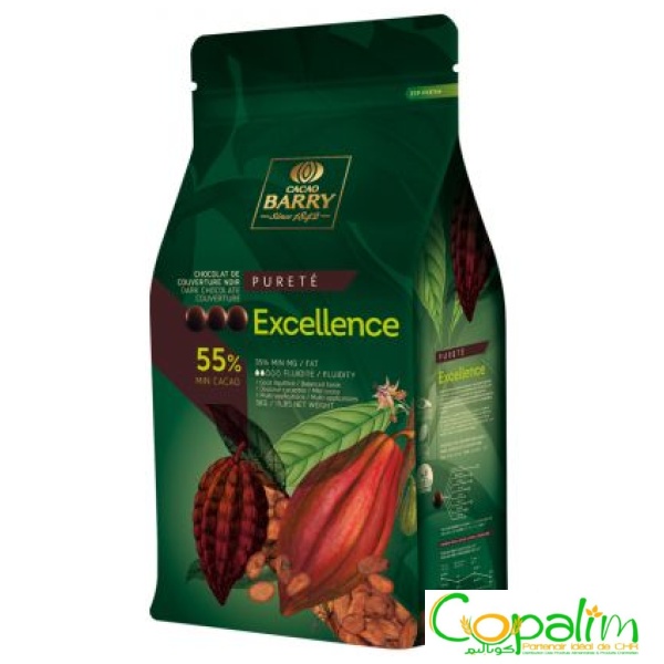 CHOCOLAT DE COUVERTURE NOIR EXCELLENCE 55% BARRY 5KG