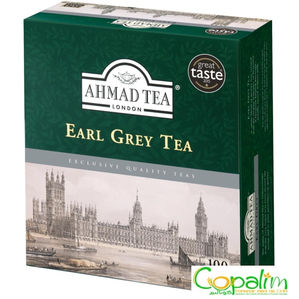 THÉ NOIR EARL GREY AHMAD TEA 100SACHETS
