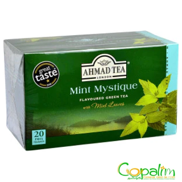 THÉ VERT AROMATISÉ À LA MENTHE AHMAD TEA 20SACHETS